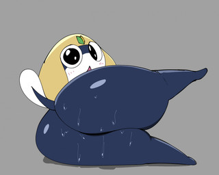 anthro big_butt blush bodily_fluids butt clothing headgear headwear huge_butt looking_at_viewer nude simple_background solo sweat sweaty_butt tail thick_thighs wide_hips sparkothefailure sgt._frog tamama alien amphibian frog keronian digital_media_(artwork) hi_res