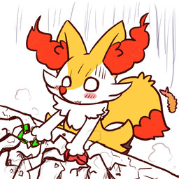 ambiguous_anthro ambiguous_gender anthro biped blush dipstick_tail food front_view gloom_lines like_button markings open_:3 open_mouth pressing_button retweet shrimp_(food) simple_background snout solo standing tail tail_markings three-quarter_view wide_eyed annyui0611 nintendo pokemon braixen canid generation_6_pokemon mammal pokemon_(species) 1:1 2022 digital_drawing_(artwork) digital_media_(artwork) half-length_portrait hi_res japanese_description portrait translated_description