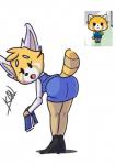 anthro bottomwear clothing female fur pencil_skirt skirt solo kcn aggretsuko sanrio retsuko ailurid mammal red_panda hi_res