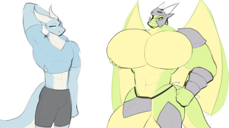 anthro armor balls big_balls big_muscles big_pecs big_penis bottomwear clothed clothed_anthro clothed_male clothing cuisse duo facial_horn genitals hand_behind_head hand_on_hip hand_on_pecs holding_chest horn huge_balls huge_muscles huge_pecs huge_penis hyper hyper_genitalia hyper_muscles hyper_pecs hyper_penis knight knight_armor knight_helmet looking_at_viewer male male_anthro muscular muscular_anthro muscular_male pecs penis shirt shorts simple_background spaulder tail topwear vambrace warrior white_background wings rifykoh mythology norov_(rifykoh) dragon mythological_creature mythological_scalie scalie digital_drawing_(artwork) digital_media_(artwork) sketch