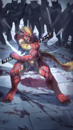 anthro asian_clothing blood bodily_fluids clothing crowd digitigrade east_asian_clothing electricity fundoshi group horn japanese_clothing lightning male melee_weapon muscular muscular_male raining standing sword thunder underwear weapon etrosamu xboommon mythology dragon mythological_creature mythological_scalie scalie animated hi_res webm