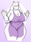 anthro big_breasts blush bottomless bottomless_anthro bottomless_female breasts clothed clothing dress embarrassed eyebrows female floppy_ears fur geometric_background horn huge_breasts long_ears looking_at_breasts looking_at_own_breasts looking_at_self looking_down lop_ears mature_anthro mature_female mouth_closed purple_background purple_clothing raised_eyebrows raised_hand shocked short_horn simple_background slightly_chubby slightly_chubby_anthro slightly_chubby_female small_horn smooth_horn solo standing thick_thighs three-quarter_view undersized_clothing white_body white_fur white_horn wide_eyed wide_hipped_female wide_hips mcdoogiy undertale_(series) toriel boss_monster_(undertale) bovid caprine mammal 2023 cel_shading colored_sketch digital_drawing_(artwork) digital_media_(artwork) hi_res portrait shaded signature sketch three-quarter_portrait
