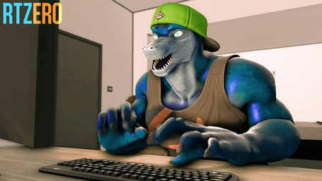 anthro backwards_baseball_cap backwards_hat baseball_cap clothed clothing computer_keyboard computer_screen hat headgear headwear keyboard looking_at_viewer male muscular muscular_male sharp_teeth shitpost solo sombrero teeth typing rtzero petruz_(modeler) cobalt_(rtzero) lizard_(petruz) lizard reptile scalie 16:9 3d_(artwork) 3d_animation animated digital_media_(artwork) meme short_playtime sound webm widescreen