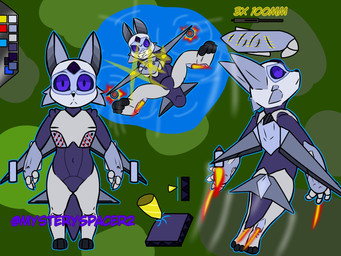ambiguous_gender ammunition anthro cannon chibi chibi_combat fighter_plane flying machine multiple_poses pose ranged_weapon solo vehicle weapon maximilianofox canid canine living_machine living_vehicle mammal robot 4:3 hi_res model_sheet