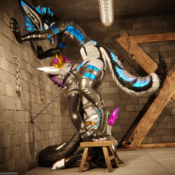 animal_genitalia animal_penis anthro anthro_on_anthro anthro_penetrated anthro_penetrating anthro_penetrating_anthro armwear ball_crush ball_rope ball_stretching balls basement bdsm biped black_body black_boots black_clothing black_footwear black_fur black_shoes blue_body blue_fur blue_penis bodily_fluids bondage boots bound canine_genitalia canine_penis chain chained chained_collar claws clothed clothing cock_and_ball_torture collar crush cum depth_of_field dominant duo erection feet fellatio foot_fetish foot_on_hand foot_play footwear fur genital_fluids genital_rope genital_torture genitals goth_boots grey_body grey_fur hair harness hindpaw inside jacket kneeling kneeling_oral_position knot latex latex_armwear latex_clothing leather leather_boots leather_clothing leather_footwear leather_jacket leather_topwear legwear male male/male male_penetrated male_penetrating male_penetrating_male multicolored_body nude on_ground open_mouth oral oral_penetration orgasm pain paws penetration penile penis reflection restraints rope rope_around_balls sex shoes shoes_on slim slim_anthro slim_male slim_sub smile standing standing_on_hands submissive submissive_male tail topwear torture white_body white_fur dragonplayer dragonplayer_(character) nurse_nozzle canid canine canis fox hybrid jex mammal rexouium 1:1 3d_(artwork) 4k absurd_res blender_(artwork) blender_cycles_(artwork) digital_media_(artwork) hi_res