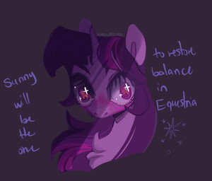 blush chest_tuft female feral horn looking_offscreen simple_background solo starry_eyes tuft sabiwabii friendship_is_magic hasbro my_little_pony mythology twilight_sparkle_(mlp) equid equine mammal mythological_creature mythological_equine unicorn