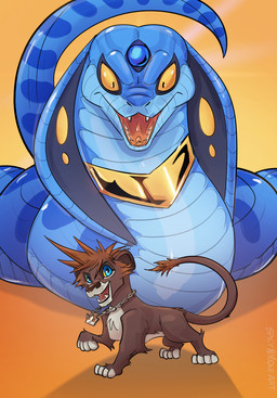 4_toes alternate_species bent_legs blue_body blue_eyes blue_scales brown_body brown_fur brown_hair brown_nose brown_tail chain_necklace duo fangs feet female feral forehead_gem fur gem gold_(metal) gold_jewelry gold_necklace hair jewelry larger_female larger_feral light looking_at_viewer male male_feral multicolored_body multicolored_fur multicolored_scales necklace open_mouth open_smile paws pink_tongue princess quadruped royalty scales short_hair simple_background size_difference smaller_feral smaller_male smile smiling_at_viewer snake_hood spiky_hair tail teeth text toes tongue two_tone_body two_tone_fur white_body white_fur white_toes yellow_background yellow_eyes yellow_sclera young young_feral young_male spicynoodleart disney disney's_aladdin kingdom_hearts square_enix lion_sora princess_jasmine_(disney) sora_(kingdom_hearts) cobra felid lion mammal pantherine reptile scalie snake 2024 absurd_res artist_name colored digital_drawing_(artwork) digital_media_(artwork) english_description hi_res lighting shaded