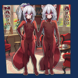 4_toes 5_fingers adolescent anthro balls bangs bare_breasts barefoot biped breasts brown_balls brown_body brown_fur brown_penis brown_tail brown_vulva casual_nudity dipstick_tail duo feet female female_anthro fingers flaccid fluffy fluffy_tail front_view fur furniture genitals glans hair hand_holding humanoid_genitalia humanoid_penis indoor_nudity inner_ear_fluff inside loli long_hair looking_at_viewer male male_anthro markings nude nude_anthro nude_female nude_male outline penis plantigrade pose red_armchair red_sofa shota slim slim_anthro slim_female slim_male slim_young small_breasts smile sofa standing striped_markings striped_tail stripes tail tail_markings text toes tuft vulva white_hair window young young_anthro young_female young_male ai_assisted ai_generated_background sicmop aidan_(techorb) nadia_(techorb) ailurid mammal red_panda 1:1 alpha_channel character_name english_text full-length_portrait handwritten_text hi_res portrait brother_(lore) brother_and_sister_(lore) sibling_(lore) sister_(lore) twins_(lore)