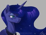 blue_body cosmic_hair ethereal_hair female feral freckles grey_background hair horn long_hair long_neck pseudo_hair simple_background smile solo wings amarynceus friendship_is_magic hasbro my_little_pony mythology princess_luna_(mlp) equid equine mammal mythological_creature mythological_equine winged_unicorn 2018 4:3 signature