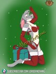 bikini breasts clothing female gift holidays holly_(plant) legwear mistletoe nipples plant solo stockings swimwear two-piece_swimsuit lordofnothin1 christmas disney zootopia judy_hopps lagomorph leporid mammal rabbit hi_res