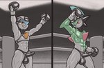 2023 anthro ballboxing balls_outline boxing boxing_gloves bulge casual_erection clothed clothing cock_sheath dcheese detailed_bulge digital_media_(artwork) diptych duo erection erection_under_clothing female fighting_ring gallade gardevoir generation_3_pokemon generation_4_pokemon genital_outline genitals gynomorph handwear headgear hi_res intersex intersex/male leather leather_clothing leather_headgear male male/female muscular muscular_female muscular_male nintendo penis penis_clothing pokemon pokemon_(species) sport thong underwear