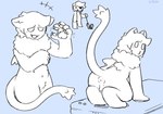 airplane_ears all_fours anthro anus balls blush butt cellphone claws crotch_tuft crouching duo electronics extreme_size_difference finger_claws fur genitals hair leash looking_back male neck_tuft nipples not_furry nude o3o phone pointy_ears presenting presenting_anus puffy_anus sharp_teeth simple_background size_difference small_wings smile solo striped_body stripes tail teeth tuft tusks vestigial_wings white_body white_fur wings vexedcalyx mythology gregory_(vexedcalyx) samuel_(vexedcalyx) animal_humanoid cyclops felid humanoid mammal mythological_creature mythological_sphinx 2023 digital_drawing_(artwork) digital_media_(artwork) monochrome