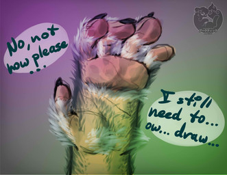 claws fur fur_growth gradient growth handpaw loss_of_dexterity male pawpads paws solo text transformation arcticfrigidfrostfox arctic_frostfox canid canine fox human mammal english_text