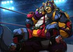 anthro arrested big_muscles claws clothed clothing duo male male/male mask muscular muscular_anthro nipples tight_clothing wrestler wrestling wrestling_briefs wrestling_match wrestling_singlet drks league_of_legends riot_games tencent volibear warwick_(lol) canid canine canis mammal wolf hi_res