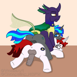 animal_genitalia animal_penis anus butt butt_stack equine_genitalia equine_penis feral genitals group male male/male penis trio wasisi friendship_is_magic hasbro my_little_pony fan_character wasisi_(wasisi) arthropod changeling_(mlp) equid equine horse mammal pony reformed_changeling 1:1