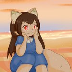 anthro evening female red_eyes sea solo water mizaru nameigo inumizaru mammal 1:1 absurd_res hi_res