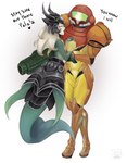 arm_cannon armor crossover_ship duo female female/female full_armor headgear helmet lunch machine packed_lunch power_armor split_form beetne_ewe league_of_legends metroid nintendo riot_games tencent nami_(lol) samus_aran human humanoid mammal marine merfolk crossover hi_res