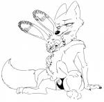 anal anal_penetration anthro black_and_white blush bodily_fluids canid canine cum cum_in_ass cum_inside cumlube dildo dildo_in_ass dildo_insertion disney duo erection female female_penetrating fox genital_fluids genitals hare hi_res jack_savage lagomorph larger_female leporid male male/female male_penetrated mammal monochrome nobby_(artist) nude object_in_ass pegging penetration penis precum sex sex_toy sex_toy_in_ass sex_toy_insertion sex_toy_penetration sitting size_difference skye_(zootopia) smaller_male smaller_penetrated strapon sweat toying_partner zootopia