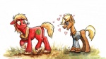 2014 <3 big_macintosh_(mlp) blonde_hair clothing confused cutie_mark duo earth equine eyewear friendship_is_magic gay glasses grass green_eyes hair horn horse love male mammal mud my_little_pony pony purple_eyes sophiecabra sunglasses tess_garman trenderhoof_(mlp) unicorn
Rating: Safe
Score: 11
User: 2DUK
Date: April 10, 2014