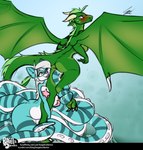 absurd_res anthro anthro_on_anthro asterozoan bagelcollector big_breasts black_lips black_nose blue_background blue_body blue_fur blue_stripes blush bodily_fluids breasts cecaelia cephalopod coleoid dragon duo echinoderm female female/female fur genital_fluids gradient_background green_body green_scales grey_eyes hi_res horn hybrid interspecies lips looking_back looking_down mammal marine membrane_(anatomy) membranous_wings mollusk mythological_creature mythological_scalie mythology nakitora_(cloudtrotter) octopodiform one_eye_closed orange_eyes penetration procyonid raccoon scales scalie simple_background smile spread_wings starfish starfish_(accessory) starfish_bra striped_body striped_fur stripes tail teal_seas tentacle_in_pussy tentacle_penetration tentacles vaginal vaginal_fluids vaginal_penetration white_body white_fur wings yellow_eyes
