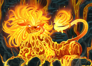 4_toes ambiguous_feral ambiguous_gender blonde_eyebrows blonde_mane blonde_tail_tuft brown_gums brown_nose brown_spots claws eyebrows feet feral fire gums lava light long_tail lying mane markings multicolored_body multicolored_tail no_pupils on_front orange_body orange_claws orange_inner_ear orange_tail paws quadruped rock sharp_teeth solo spots spotted_body tail teeth thick_eyebrows toe_claws toes toothy_grin white_eyes yellow_tail yellow_teeth mathew-b blizzard_entertainment warcraft druid_(feral) elemental_creature felid feline fire_cat_(warcraft) fire_creature mammal 2024 clip_studio_paint_(artwork) colored digital_media_(artwork) digital_painting_(artwork) english_description hi_res lighting painting_(artwork) shaded