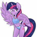 2014 absurd_res ambris anthro anthrofied clothing cutie_mark equine female friendship_is_magic fur hair hi_res horn horse looking_at_viewer mammal my_little_pony panties plain_background pony purple_eyes purple_fur purple_hair shirt smile solo twilight_sparkle_(mlp) underwear white_background winged_unicorn wings
Rating: Safe
Score: 1
User: ultragamer89
Date: April 18, 2014