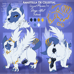 animal_genitalia animal_penis animal_vulva anus butt butt_focus canine_genitalia canine_penis canine_vulva claws crown feral fluffy fluffy_chest fluffy_hair fluffy_tail genitals hair headgear herm intersex jewelry knot knotted_penis markings mole_(marking) neck_tuft nude paw_ring pendant penis pose princess raised_wings ring royalty solo tail text tiara tuft vulva wings mohitopaw nintendo pokemon princess_(dragonmancer1) canid canine generation_6_pokemon mammal mega_absol mega_evolution pokemon_(species) 1:1 absurd_res english_text hi_res model_sheet pinup