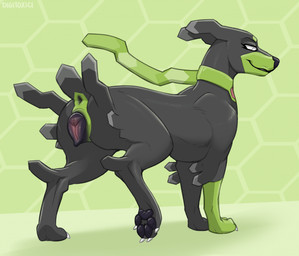 animal_genitalia animal_vulva anus black_body black_pawpads black_vulva butt canine_genitalia canine_vulva claws digitigrade female female_feral feral finger_claws genitals green_body looking_at_viewer multicolored_body pawpads paws quadruped smile smiling_at_viewer snout solo toe_claws two_tone_body vulva digitoxici nintendo pokemon generation_7_pokemon legendary_pokemon pokemon_(species) zygarde zygarde_10_forme 2026 digital_media_(artwork) hi_res shaded