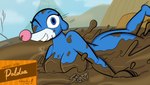 anthro big_breasts breasts butt cleavage clothed clothing eyelashes female looking_at_viewer messy mud mud_pit muddy nude outside postcard slightly_chubby smile solo swamp teeth text wam sebaku nintendo pokemon generation_7_pokemon mammal marine pinniped pokemon_(species) popplio seal absurd_res hi_res spanish_text