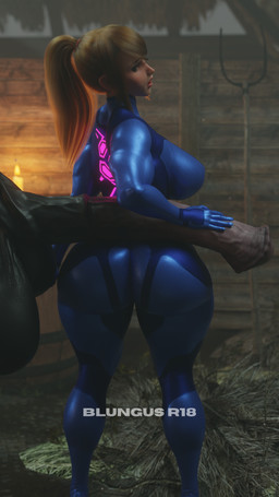 5_fingers animal_genitalia animal_penis bestiality big_breasts big_butt big_penis biped blonde_hair blue_clothing breasts butt clothed clothed_female clothed_human clothing duo equine_genitalia equine_penis erection faceless_character faceless_feral faceless_male female female_focus feral fingers genitals hair human_focus human_on_feral humanoid_hands interspecies light_body light_skin male male/female male_feral penis solo_focus standing tight_clothing zero_suit blungusr18 metroid nintendo samus_aran equid equine horse human mammal 3d_(artwork) 9:16 digital_media_(artwork) hi_res