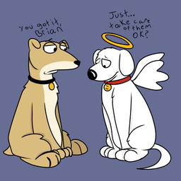 angel black_nose brian_griffin canine collar dialogue dog duo english_text family_guy feral halo male mammal plain_background radical-hat sad sitting text vinny_griffin wings
Rating: Safe
Score: 1
User: slyroon
Date: December 27, 2014 angel black_nose brian_griffin canine collar dialogue dog duo english_text family_guy feral halo male mammal plain_background radical-hat sad sitting text vinny_griffin wings
Rating: Safe
Score: 1
User: slyroon
Date: December 27, 2014