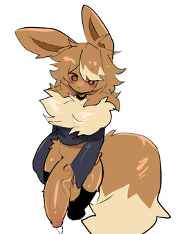 anthro balls big_ears big_penis black_clothing black_collar black_footwear black_legwear black_socks black_thigh_highs blush bodily_fluids brown_body brown_fur clothed clothing collar crop_top cum ejaculation empty_eyes erection femboy floppy_ears fluffy fluffy_hair fluffy_tail footwear fur genital_fluids genitals glistening glistening_balls glistening_body glistening_fur glistening_genitalia glistening_hair glistening_penis glistening_thighs hair huge_penis humanoid_genitalia hung_femboy legwear male masturbation navel neck_tuft partially_clothed penis shirt simple_background socks solo tail tan_body tan_fur thick_penis thigh_highs topwear tuft white_background shiyaa_stuff nintendo pokemon eevee generation_1_pokemon pokemon_(species) digital_media_(artwork)