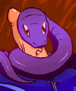 abstract_background bestiality coiling coiling_around_penis feral first_person_view genitals human_on_feral human_pov humanoid_genitalia humanoid_penis interspecies licking looking_at_viewer male oral penile penis penis_lick purple_body sex tongue vein veiny_penis wrapped_around_penis shufflefur human mammal reptile scalie snake 2025 digital_media_(artwork) dithering hi_res pixel_(artwork) signature