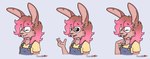 anthro buckteeth clothed clothing cutesy eyewear female female_anthro glasses overalls solo teeth wearing_glasses chocolatekitsune pngtuber lagomorph leporid mammal rabbit 2024 bust_portrait hi_res portrait trans_(lore)