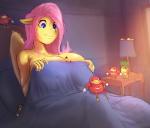 anthro anthrofied bed big_breasts blue_eyes breasts female furniture group hair inside lamp pink_hair size_difference wings maarthul friendship_is_magic hasbro my_little_pony mythology sega sonic_the_hedgehog_(series) ugandan_knuckles fluttershy_(mlp) knuckles_the_echidna equid equine mammal mythological_creature mythological_equine pegasus 2018 meme