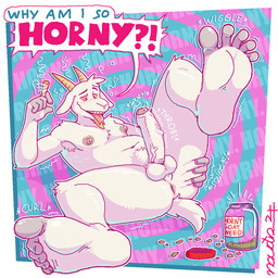 5_toes abstract_background anthro anus armpit_hair balls belly bodily_fluids body_hair butt butt_grab chest_tuft cigarette container drugs erection facial_hair feet foot_focus foreskin fur genital_fluids genitals glans goatee hand_on_butt holding_object horn humanoid_feet humanoid_genitalia humanoid_penis jar joint leaking_precum male marijuana nipples nude partially_retracted_foreskin penis plantigrade precum raised_leg red_sclera smoking soles solo speech_bubble spiral tail text throbbing throbbing_penis toes tongue tongue_out tuft vein veiny_penis white_body white_fur naudiz_(artist) bovid caprine goat mammal 1:1 hi_res
