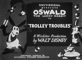 anthro black_body clothed clothing female hat headgear headwear male railway_track train_station trolley walt_disney_(artist) walt_disney_animation_studios disney public_domain oswald_the_lucky_rabbit bovid bovine cattle lagomorph leporid mammal rabbit 1927 20th_century ancient_art animated huge_filesize long_playtime no_sound webm