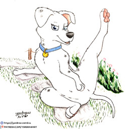 3_toes black_nose collar feet female feral fur looking_at_viewer lying lying_on_ground on_ground on_side open_mouth open_smile patreon_logo patreon_username pawpads paws pink_pawpads presenting presenting_crotch raised_leg smile smiling_at_viewer solo spread_legs spreading straight_leg text toes white_body white_fur yordraw 101_dalmatians disney patreon perdita canid canine canis dalmatian domestic_dog mammal 1:1 hi_res traditional_media_(artwork) url