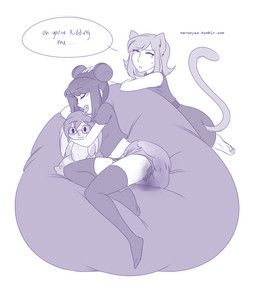 ageplay bean_bag cat_tail clothed clothing diaper duo eyes_closed feces female infantilism object_in_mouth pacifier pacifier_in_mouth plushie roleplay scatplay sleeping soiled_diaper soiling unclean_diaper used_diaper wearing_diaper merunyaa lisa_(feline_humanoid) animal_humanoid cat_humanoid felid felid_humanoid feline feline_humanoid humanoid mammal mammal_humanoid digital_media_(artwork) trans_(lore) trans_woman_(lore)