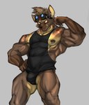 abs anthro clothing male muscular muscular_anthro muscular_male nipple_piercing nipples pecs piercing shirt solo tank_top topwear vein veiny_muscles dagantfus_(artist) anothereidos_of_dragon_vein_r nitro_(anothereidos_r) hyena mammal hi_res