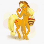 alternate_species apple blonde_hair breasts bucket clothing container cutie_mark female food fruit green_eyes hair hat headgear headwear nipples plant quadruped smile solo tail taurification taurified lizombie friendship_is_magic hasbro my_little_pony applejack_(mlp) earth_pony equid equid_taur equine equine_taur horse horse_taur mammal mammal_taur pony pony_taur taur 1:1 2013