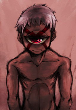 1_eye biped hair male red_eyes simple_background skinny_male solo toony white_hair oouyuki_benten cyclops humanoid monster 2009 absurd_res digital_media_(artwork) digital_painting_(artwork) hi_res painting_(artwork)