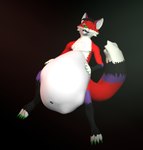 abdominal_bulge anthro belly big_belly countershading digestion fully_inside male navel oral_vore same_size_vore solo vore youtuber whitmore02 majira_strawberry canid canine fox mammal