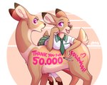 anthro body_writing brown_body brown_fur brown_hooves brown_nose clothing colored_nails countershading duo female feral fingernails fur hooves humanoid_hands looking_at_viewer multiple_forms nails open_mouth pink_fingernails pink_nails pink_text pink_tongue purple_eyes school_uniform scut_tail short_tail simple_background square_crossover tail tan_body tan_fur teeth text tongue uniform loimu twitter loimu_(character) deer humanoid mammal 2022 digital_drawing_(artwork) digital_media_(artwork) english_text hi_res shaded url
