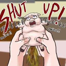 abuse ambiguous_feral ambiguous_gender ambiguous_human animal_abuse belly_squeeze blurred_background bodily_fluids crying dialogue duo feces feral forced open_mouth pain pooping purple_eyes screaming solo_focus squeezing suffering tan_body tan_skin tears teeth text torture young young_feral yellowcottoncandy030 fluffy_pony fluffy_pony_(species) human mammal 1:1 2025 colored digital_media_(artwork) english_text hi_res