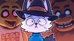anthro beak bib black_body black_bow_tie black_clothing black_fur black_hat black_headwear black_nose black_sclera blonde_hair blue_clothing blue_eyes blue_sweater blue_topwear bodily_fluids bow_tie brown_body clothing female frown fur glowing glowing_eyes group hair hat headgear headwear machine male open_mouth orange_beak orange_clothing orange_hat orange_headwear pink_eyes scared smile sweat sweater text topwear trio white_body white_fur white_hair white_inner_ear witch_hat yellow_body youtube_thumbnail lollitree five_nights_at_freddy's scottgames chica_(fnaf) fir_(youtuber) freddy_(fnaf) animatronic avian bear bird canid canine chicken fox galliform gallus_(genus) mammal phasianid robot 16:9 2025 digital_media_(artwork) english_text widescreen