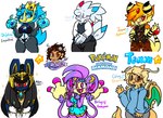 anthro black_body blue_body blue_eyes brown_eyes female group male orange_body purple_body purple_eyes red_eyes white_body yellow_body lewdchuu_(artist) nintendo pokemon briley_(lewdchuu) delphine_(lewdchuu) hanzel_(lewdchuu) ambipom ampharos dragonite empoleon generation_1_pokemon generation_2_pokemon generation_4_pokemon lucario pokemon_(species) togekiss hi_res