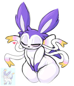 antennae_(anatomy) anthro big_ears bow_ribbon bulge butt eye_bags head_tuft heart_symbol looking_at_viewer male one_eye_closed smile solo tail thick_thighs tuft wink zlut385 nintendo pokemon eeveelution generation_6_pokemon pokemon_(species) sylveon colored digital_drawing_(artwork) digital_media_(artwork) drawpile_(artwork)
