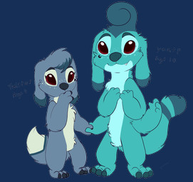 3_toes 4_arms 4_fingers ambiguous_gender anthro biped blue_body blue_claws blue_fur blue_nose claws cute_fangs dipstick_ears dipstick_tail duo ear_markings eyelashes facial_markings fangs feet finger_claws fingers freckled_face freckles fur hand_holding head_markings horn markings multi_arm multi_limb multicolored_ears red_eyes smile standing tail tail_markings teal_body teal_fur teal_horn teal_nose teeth text toes strayva disney lilo_and_stitch fan_character twister_(strayva) yaarp alien experiment_(lilo_and_stitch) alpha_channel character_name digital_drawing_(artwork) digital_media_(artwork) english_description english_text brother_(lore) brother_and_sister_(lore) female_(lore) male_(lore) sibling_(lore) sister_(lore)