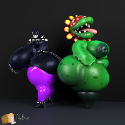 big_breasts big_butt black_body black_nipples bracelet breasts butt chain chain_leash clothed clothing collar female genitals hanging_breasts huge_breasts huge_butt hyper hyper_breasts hyper_butt jewelry leash legwear looking_at_viewer nipple_piercing nipples nude nude_humanoid partially_clothed penetration piercing plant sex sharp_teeth simple_background solo spiked_bracelet spiked_collar spikes teeth thick_thighs thigh_highs tongue tongue_out wide_hips fillerbread samuel1234_bon_(modeler) mario_bros nintendo gigi_(thecoatl034) petey_piranha chain_chomp elemental_creature elemental_humanoid flora_fauna humanoid piranha_plant plant_humanoid 1:1 2026 3d_(artwork) digital_media_(artwork) hi_res watermark